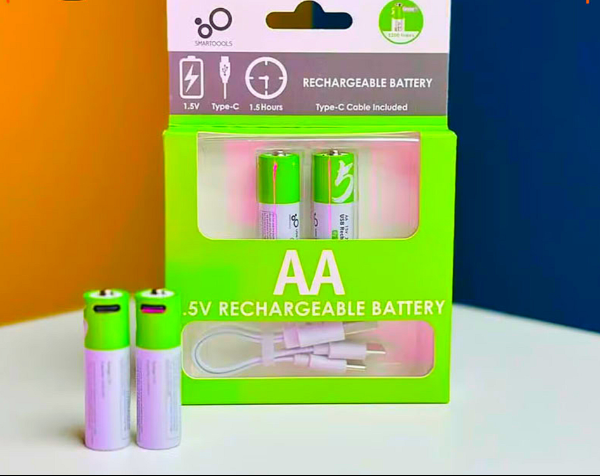 2PCS AA 1.5V Type-C Rechargeable Battery With Type-C Cable