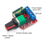 PWM DC Motor Speed Controller Module 4.5V-35V 5A Adjustable Speed Regulator pin in out