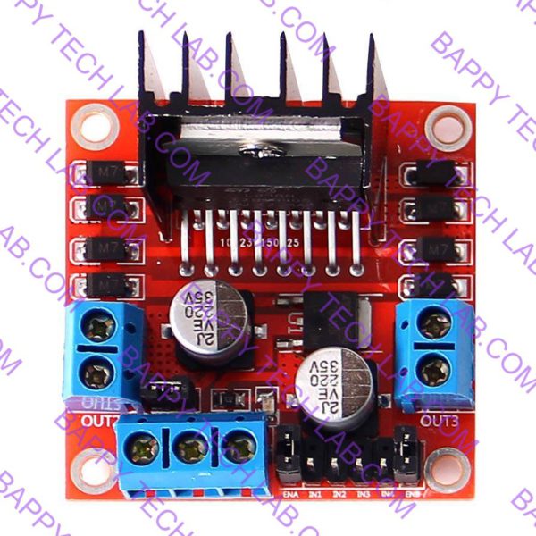 L298N Dual H-Bridge Motor Driver Module ব্যবহার করে সহজেই DC Motor এবং Stepper Motor নিয়ন্ত্রণ করা যায়। এটি Arduino, ESP32, Robot Car এবং DIY Electronics Project-এর জন্য অত্যন্ত জনপ্রিয় একটি মোটর ড্রাইভার মডিউল।